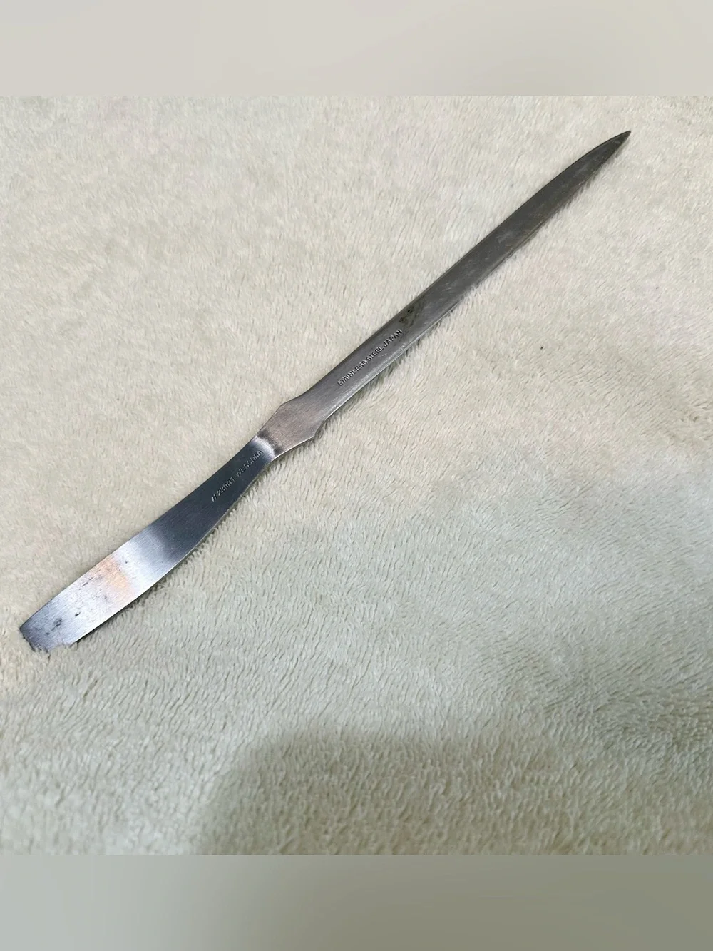 Vintage Wescosa Stainless Steel Floral Etched Letter Opener Desk Decor Japan